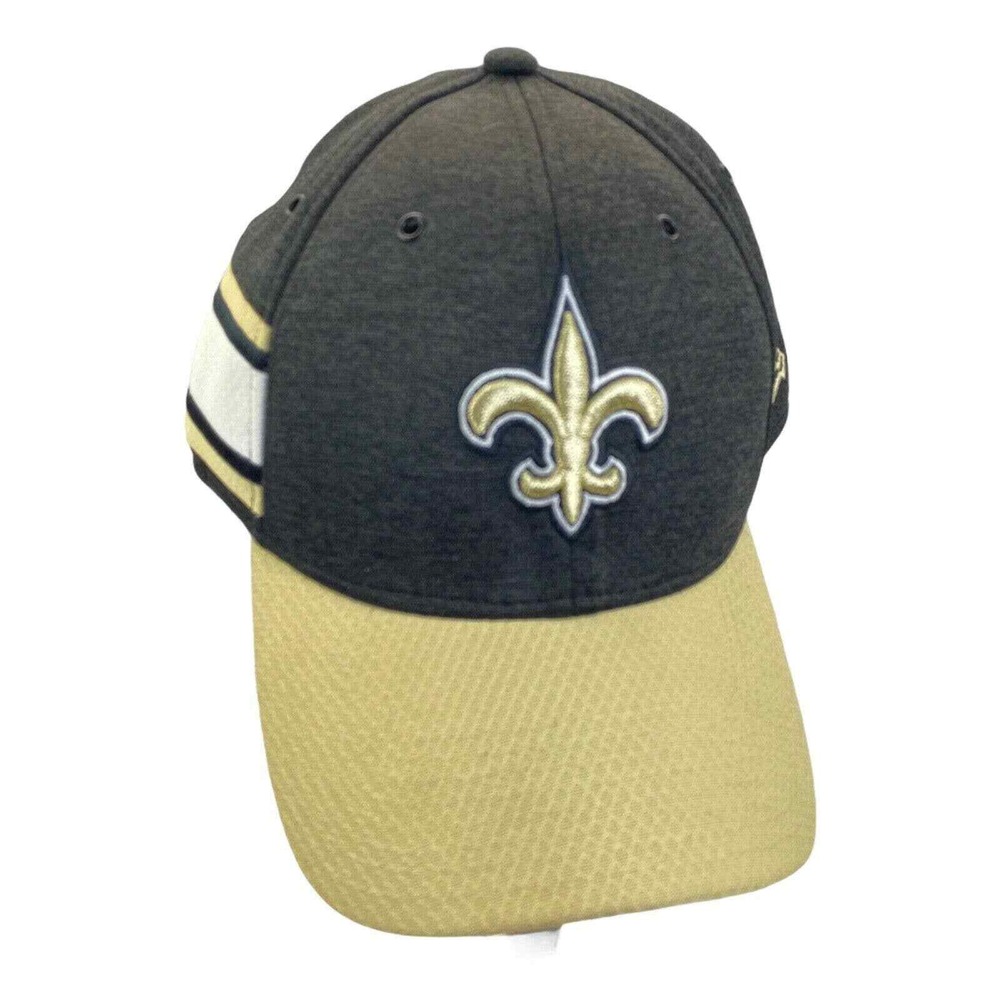 New Era New Orleans Saints Hat Mens L/XL Black‎ Gold 39THIRTY Stretch Fit Cap